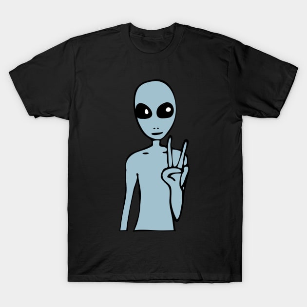 We Come In Peace (blue) T-Shirt by AlexTal